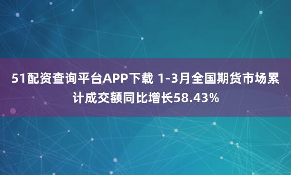 51配资查询平台APP下载 1-3月全国期货市场累计成交额同比增长58.43%